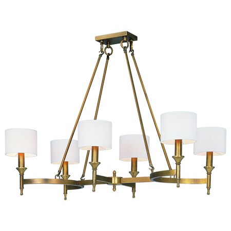 Maxim Six Light Natural Aged Brass Up Chandelier 22376OMNAB